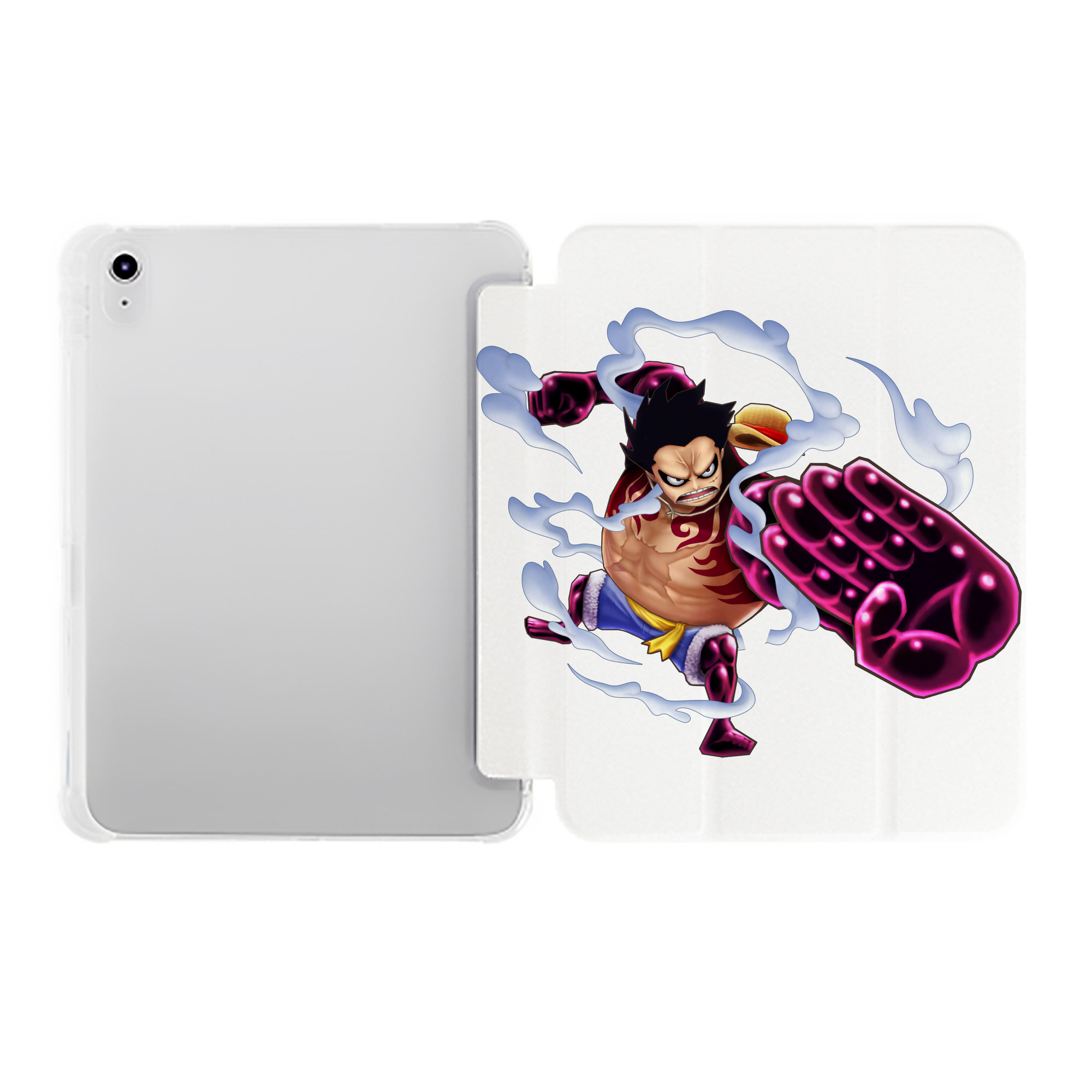 （画像用） ワンピース モンキー・D・ルフィ ONE PIECE Monkey D. Luffy IPad ケース ペン収納付き 三つ折りスタンド PUレザー×シリコン 対応機種9.5/10.5/10.9インチ